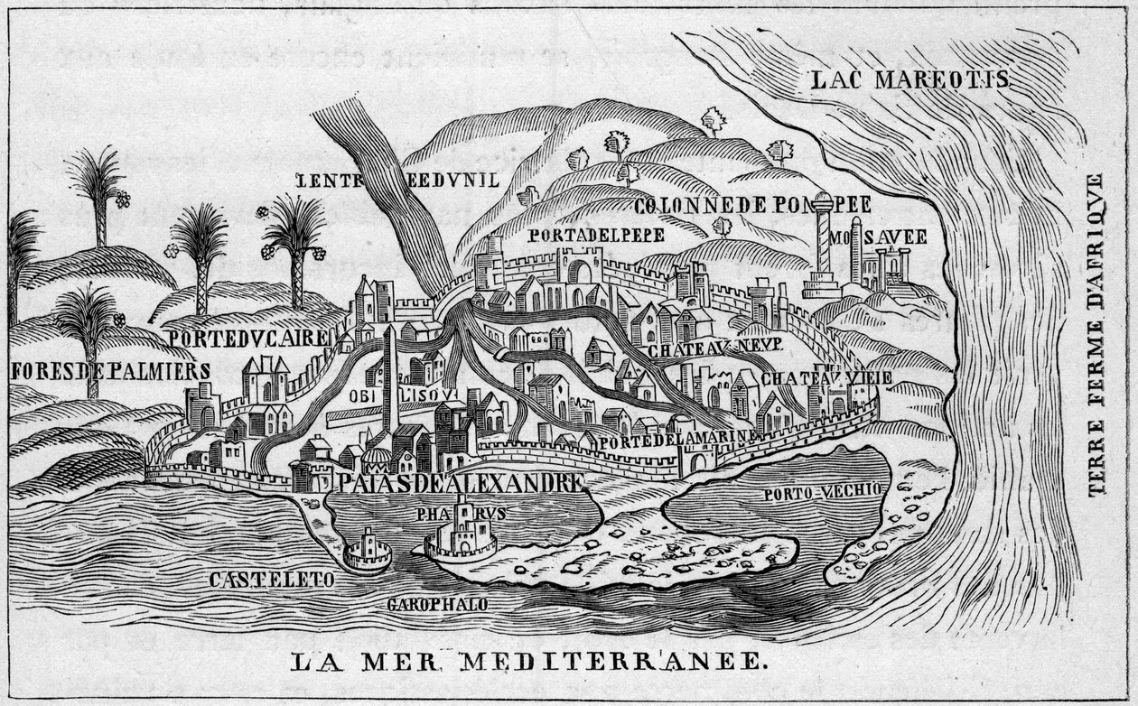 Ansicht der Stadt Alexandria, Ägypten von French School