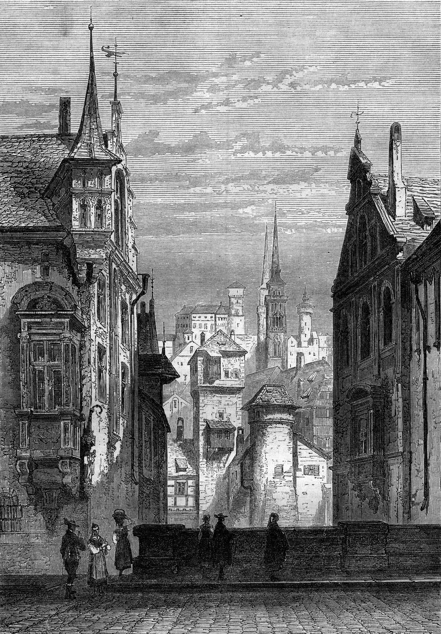 Ansicht der Stadt Nürnberg in Deutschland von French School