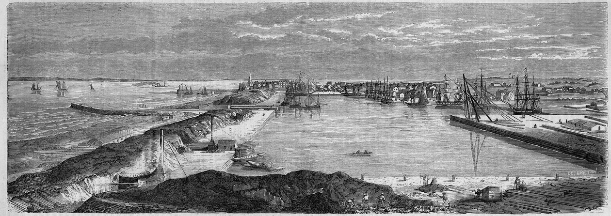 Ansicht der Stadt Saint Nazaire (Loire Atlantique, 44) von French School