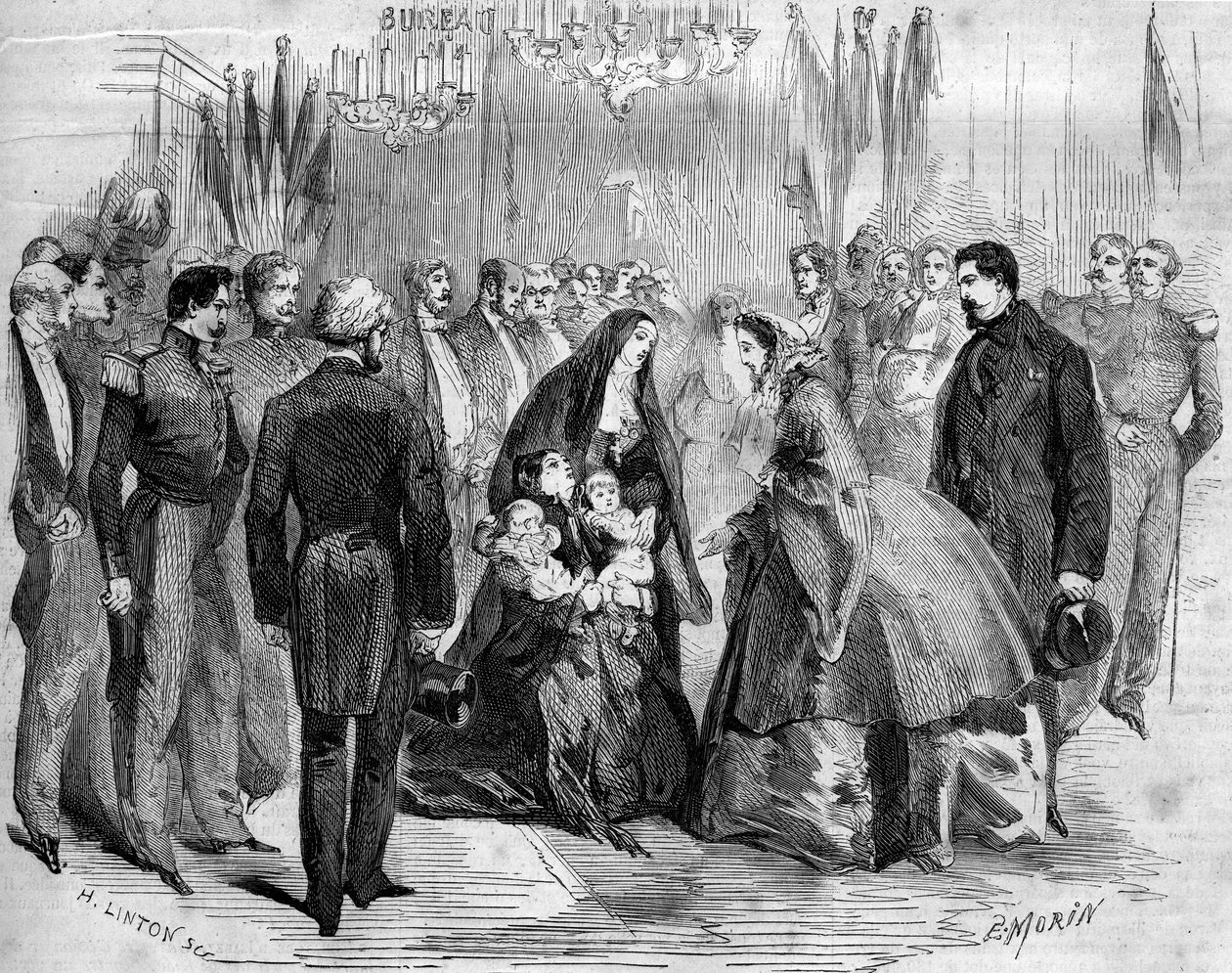 Besuch von Napoleon III. (1808-1873) und der Kaiserin Eugenie (1826-1920) in Chauny (Aisne, 02) von French School