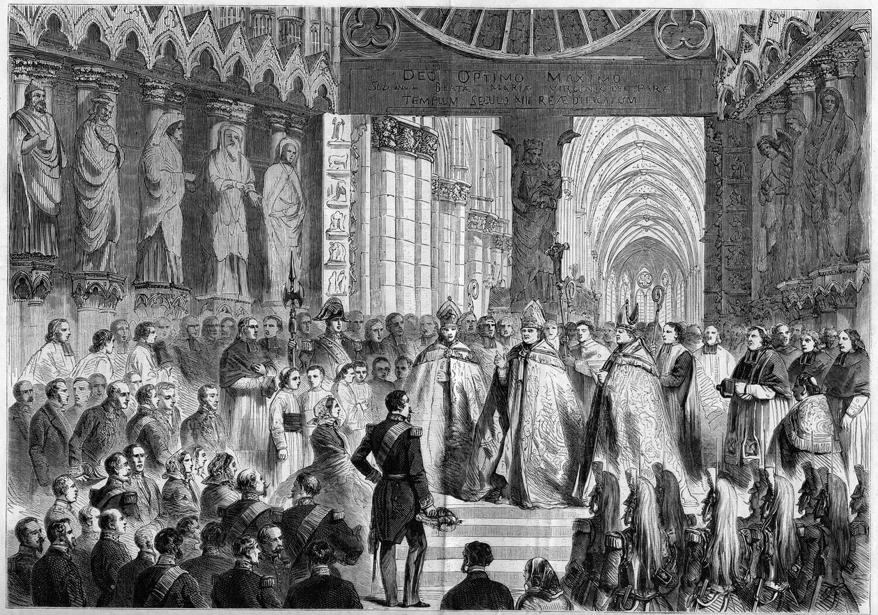 Besuch von Napoleon III. (1808-1873) und der Kaiserin Eugenie (1826-1920) in Reims von French School