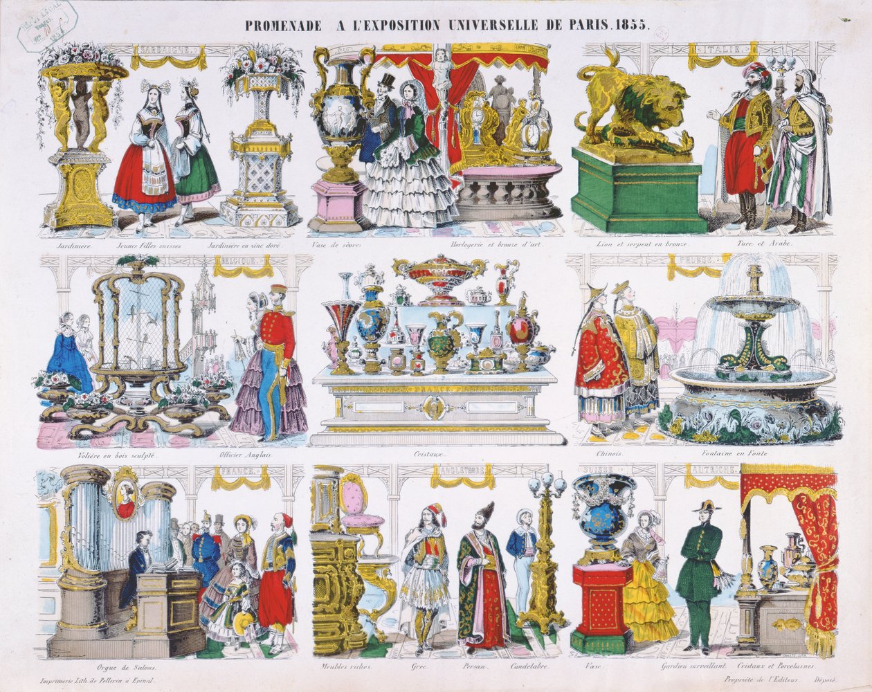 Besucher der Weltausstellung 1855 von French School
