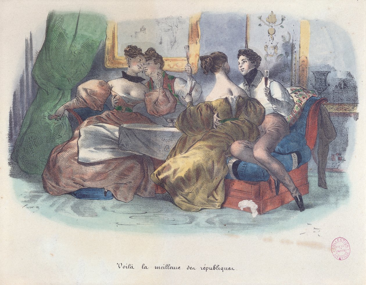 Voilà, die beste aller Republiken, Karikatur der Revolution von 1848 von French School