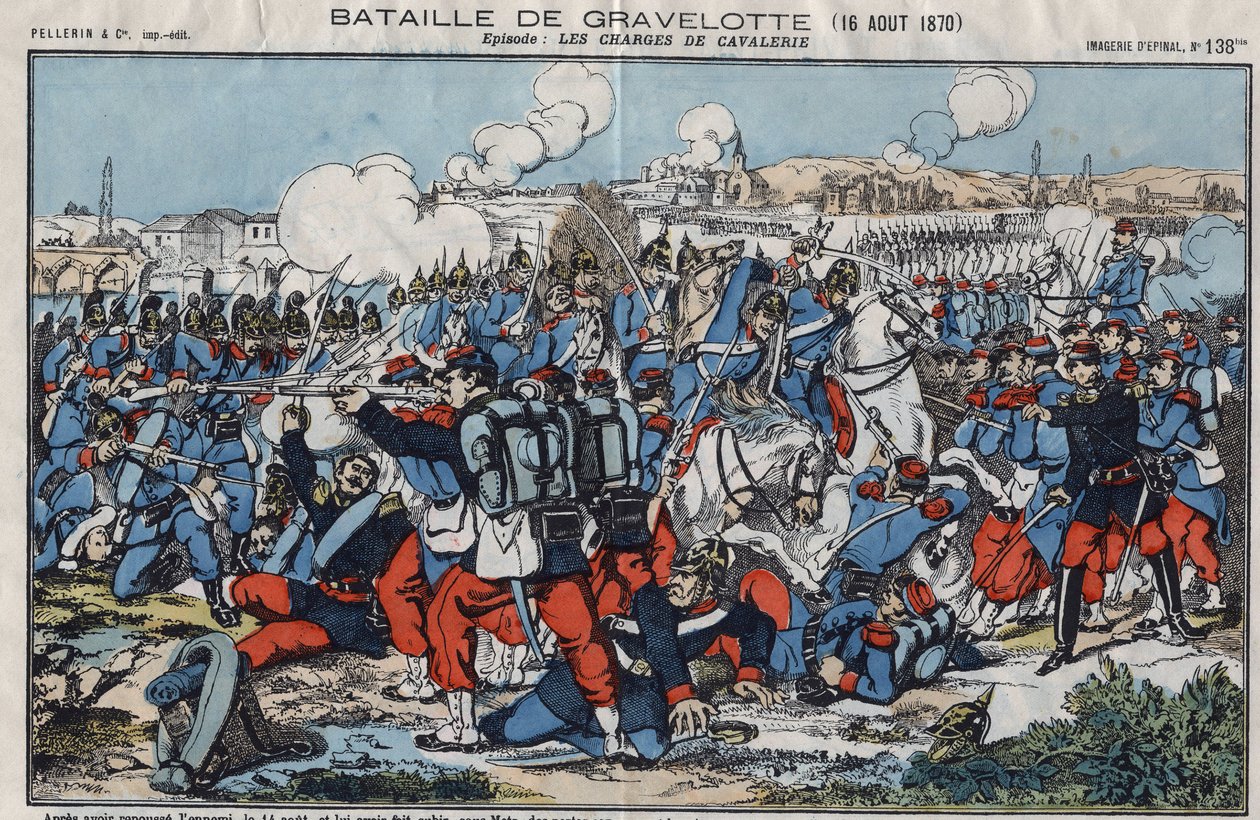 Krieg von 1870 zwischen Frankreich und Preußen. Schlacht von Gravelotte (oder Schlacht von Saint Privat oder Saint Privat), August 1870 von French School