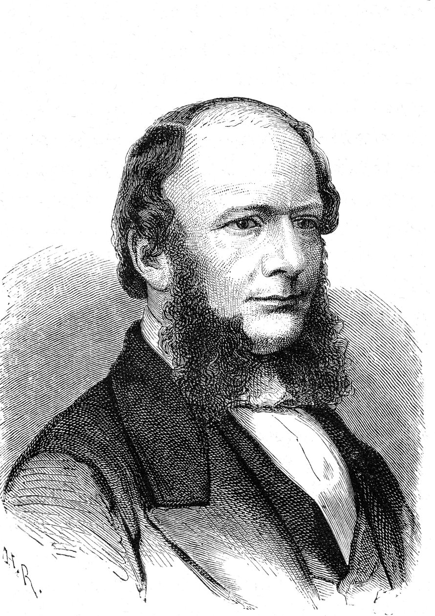 Werner Von SIEMENS (1816-1892), deutscher Erfinder und Industrieller (elektrischer Telegraf). Gravur 1868 von French School