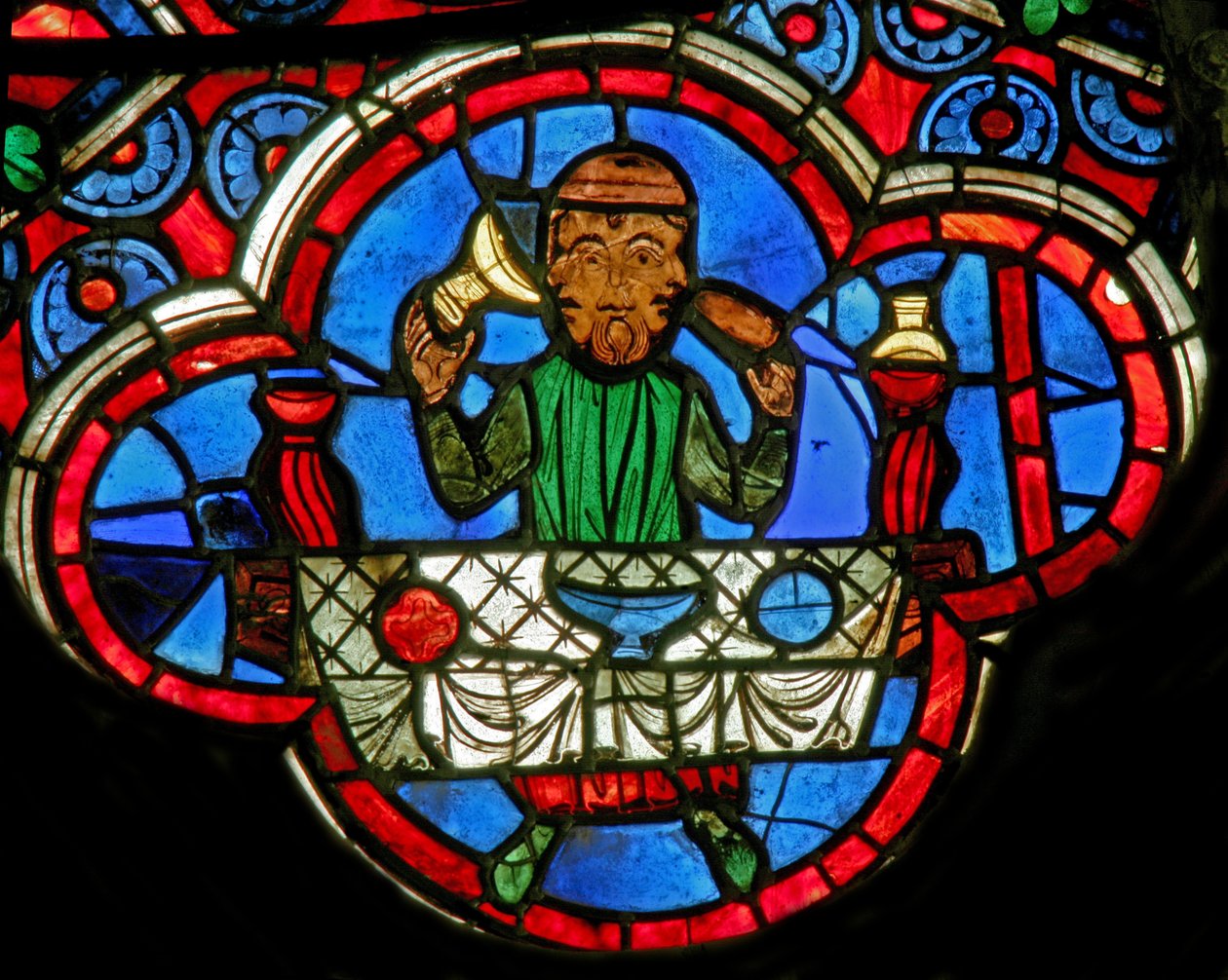 Fenster Ew mit den Monatsarbeiten: Januar von French School