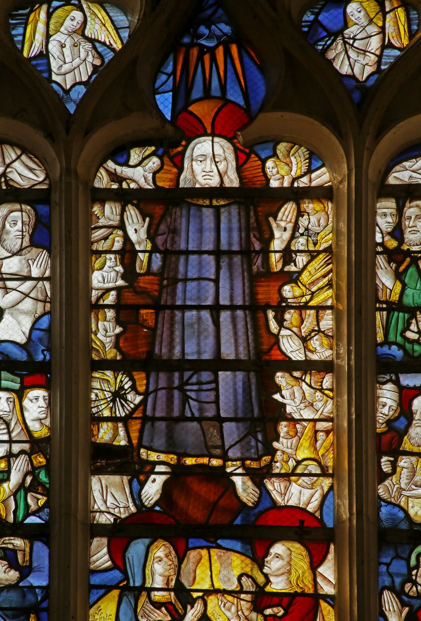 Fenster mit Darstellung des Zweiten Kommens Christi (Detail) von French School