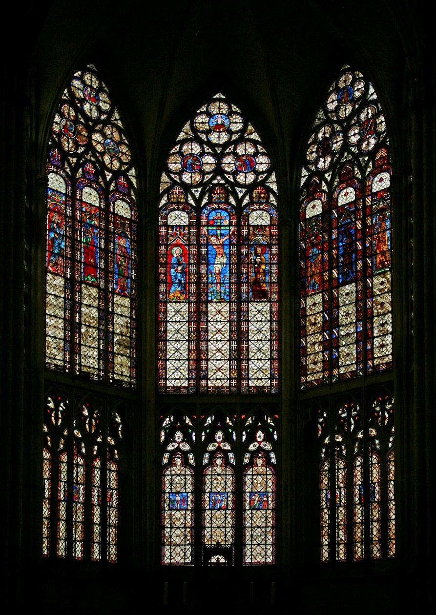 Fenster, Darstellung des Ostendes mit Bandfenstern von French School