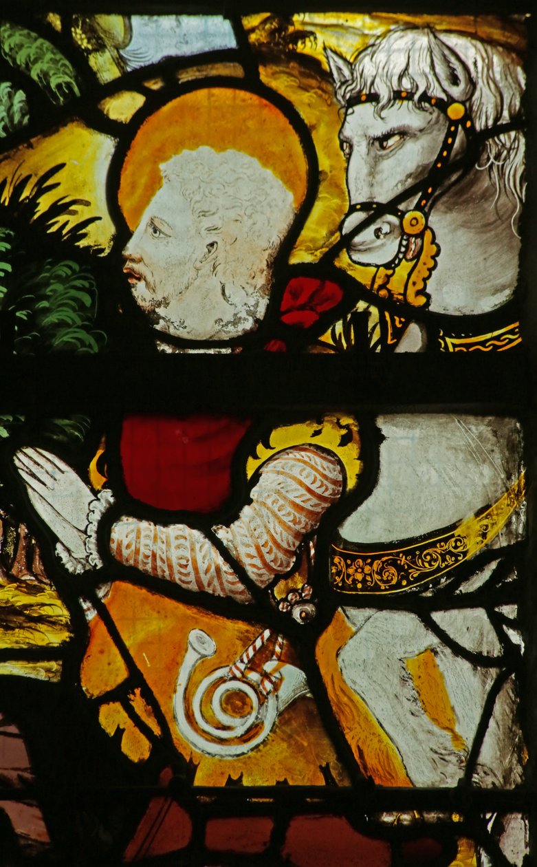 Fenster, das die Vision des Heiligen Eustachius darstellt (Detail) von French School