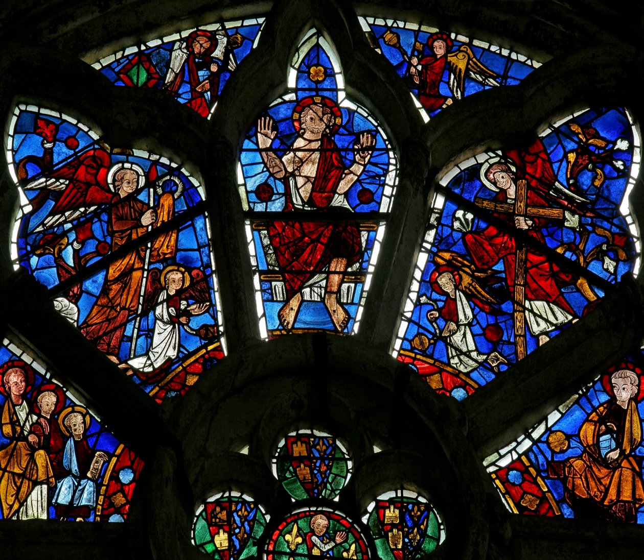 Fenster Nr. 3, Darstellung von Szenen des Jüngsten Gerichts von French School