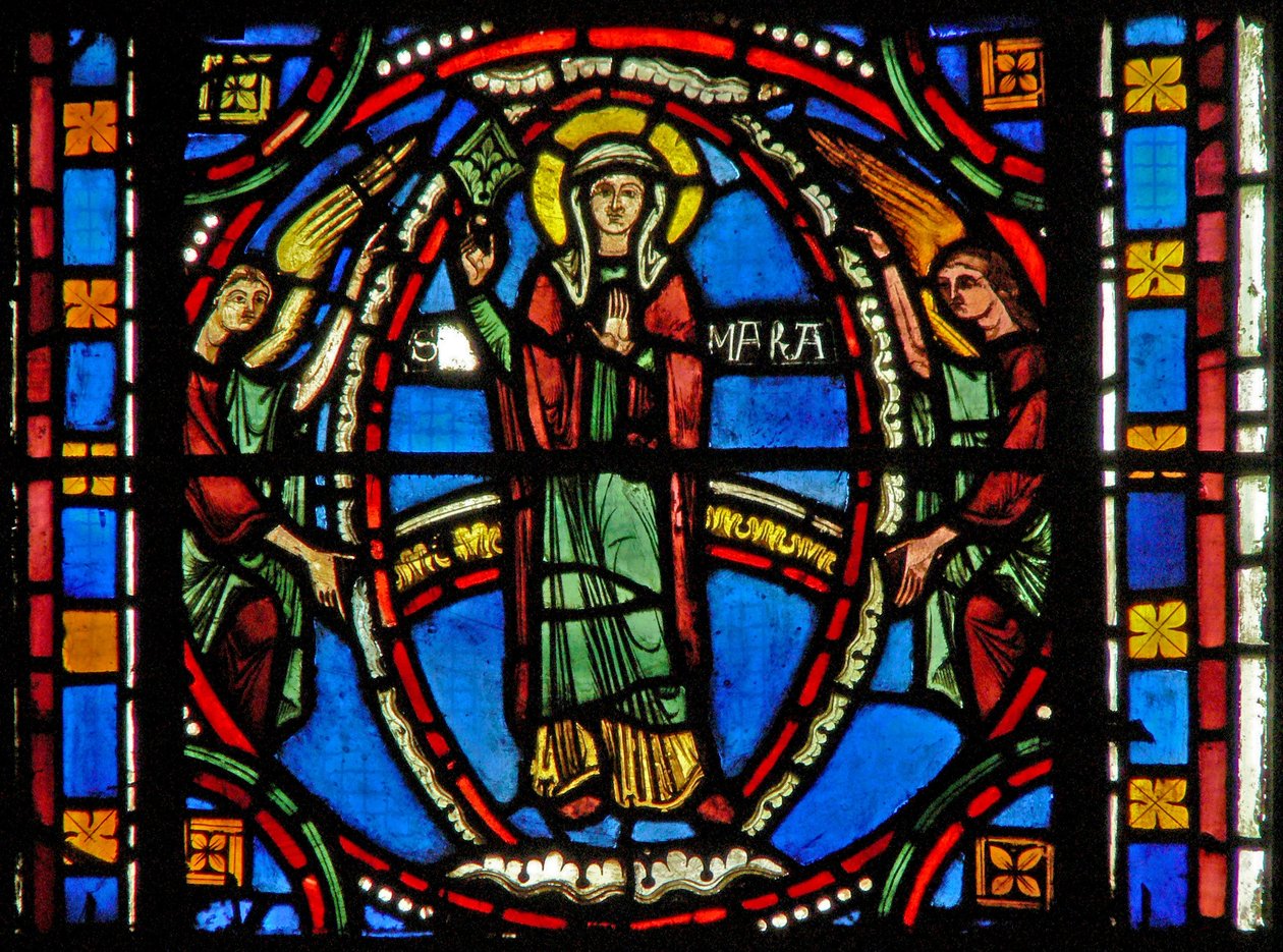 Fenster s2-C, die Himmelfahrt der Jungfrau Maria von French School