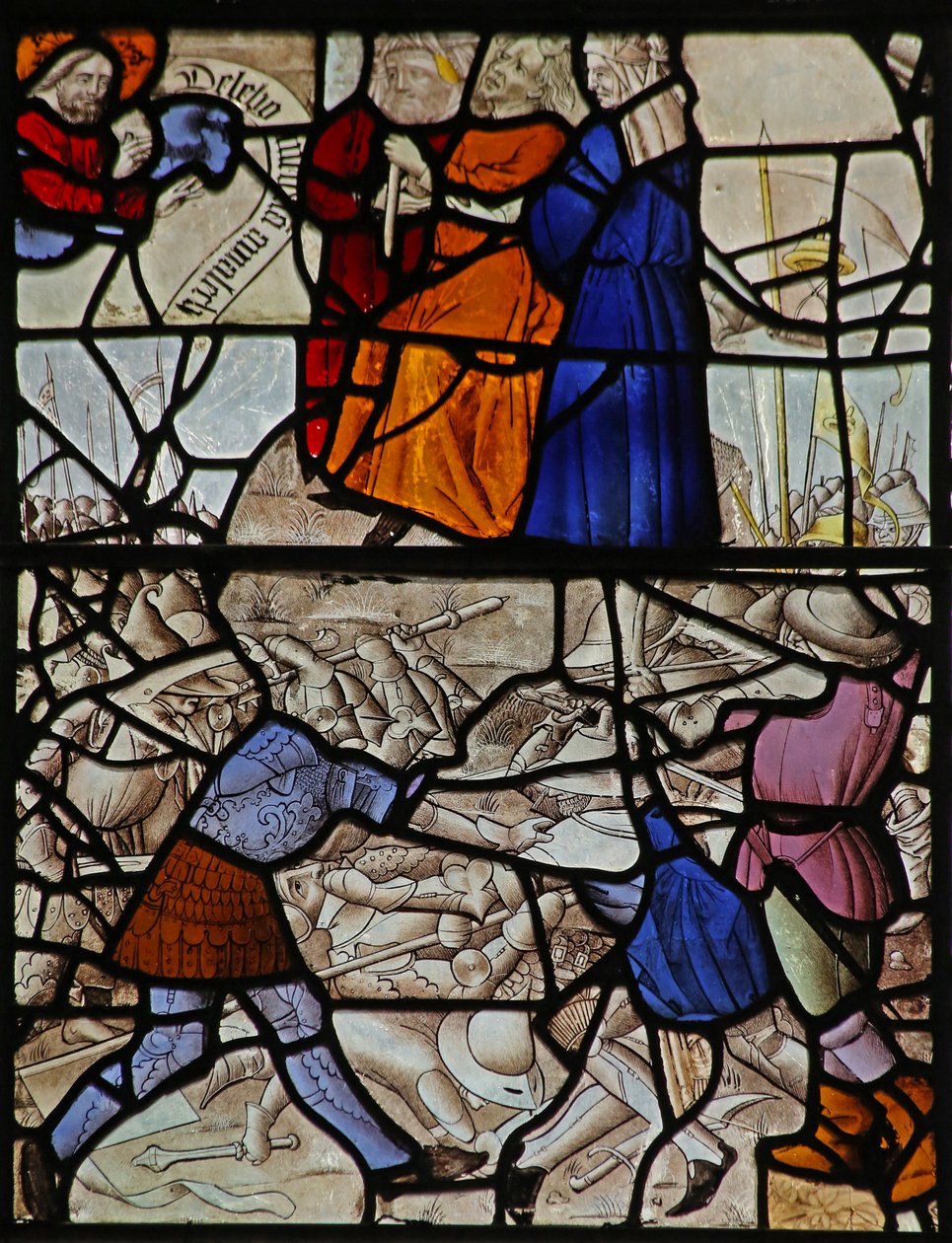 Fenster s2, Moses beim Schlachten der Amalekiter von French School
