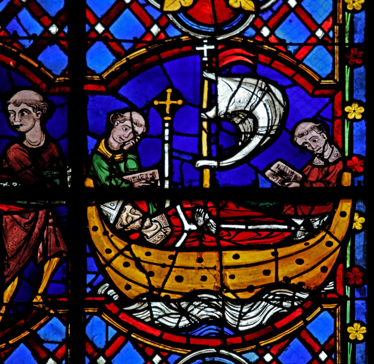 Fenster w08, Darstellung der Rückgabe der Reliquien des Heiligen Martin von French School