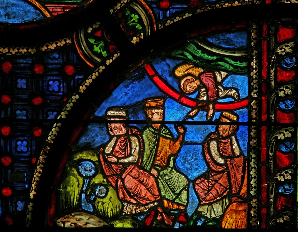 Fenster w0, die Magier werden im Traum gewarnt von French School