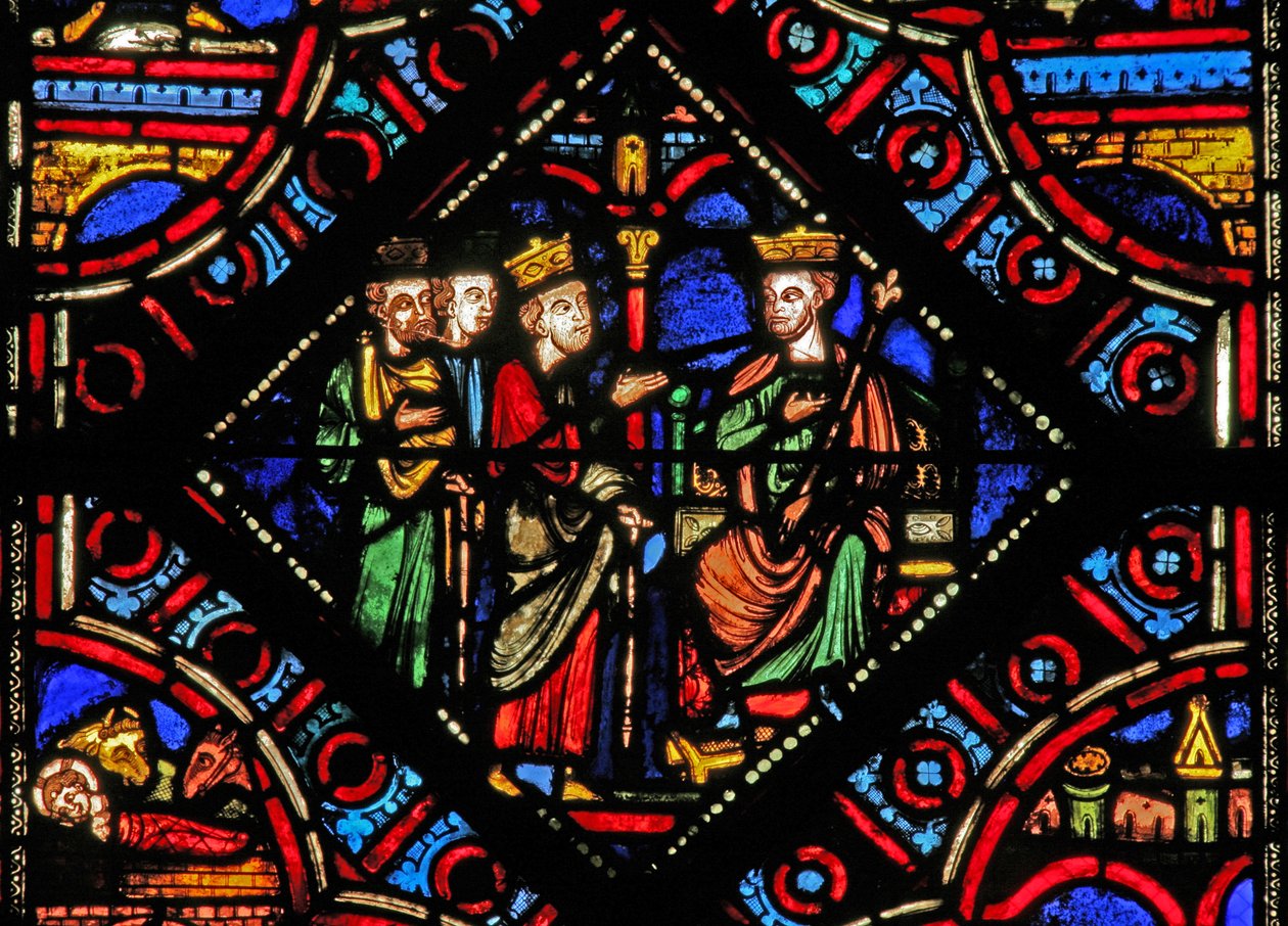 Fenster w0 mit den Weisen bei Herodes von French School
