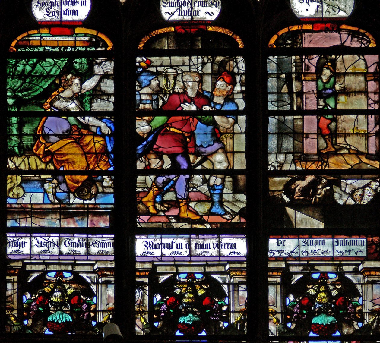 Fenster w107, Joseph wird von Potiphars Frau beschuldigt und verhaftet von French School