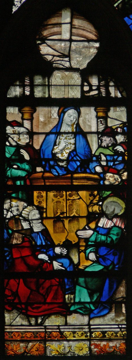 Fenster w125, Szene aus dem Leben der St. Maria Magdalena - die Heilige predigt von French School