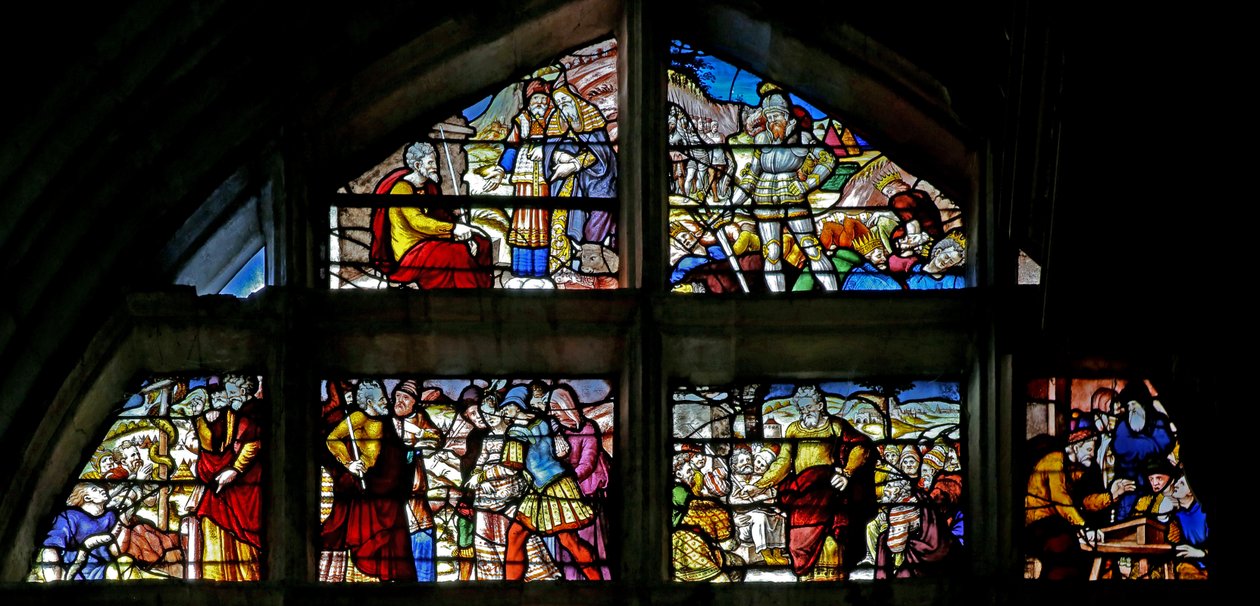 Fenster w130, Szenen aus dem Alten Testament von French School