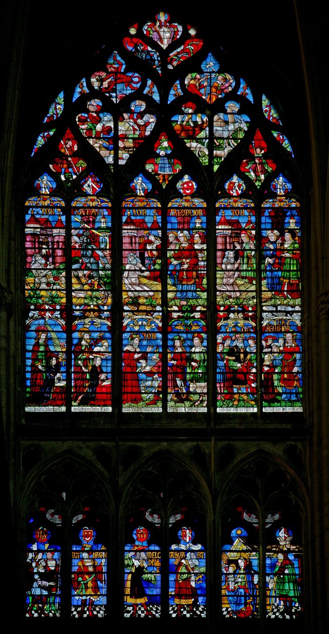 Fenster w131, die Geschichte von Hiob von French School