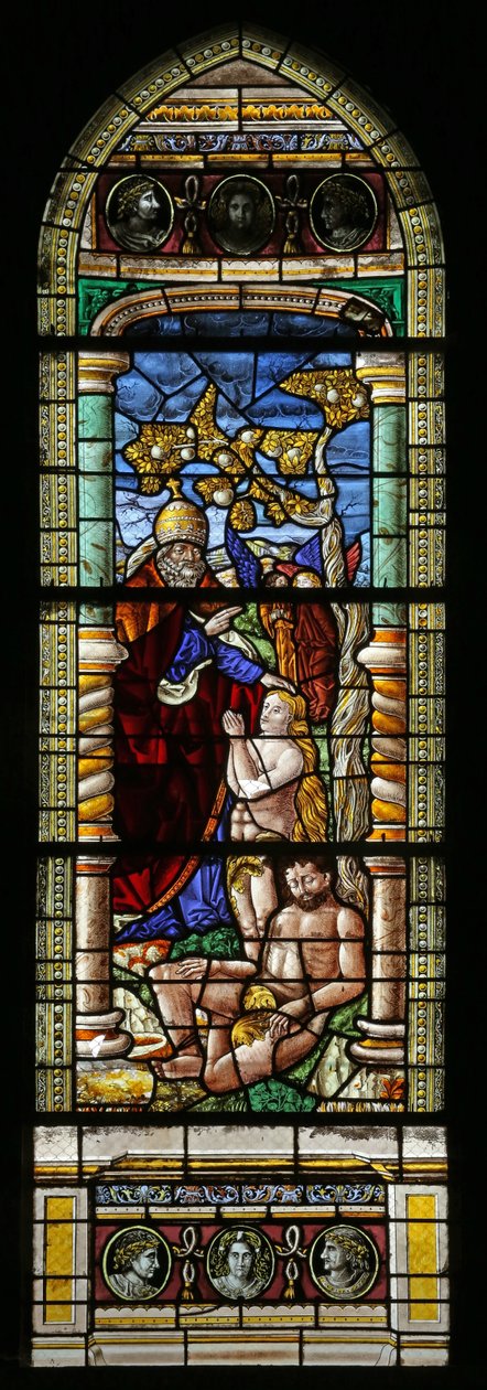 Fenster w15, Darstellung der Erschaffung Evas (modern) von French School