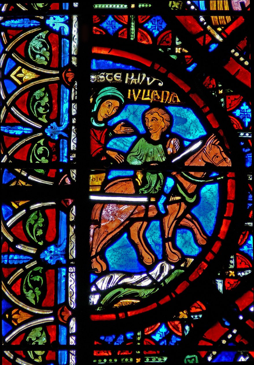 Fenster w15 Darstellung der Geschichte der Reliquien des Heiligen Stephanus: Die Reliquien werden nach Konstantinopel gebracht von French School