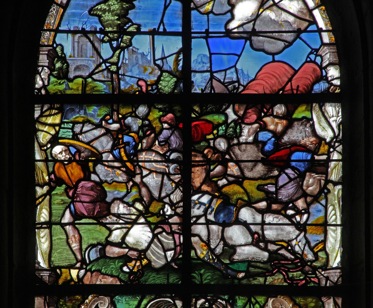 Fenster w18 mit der Bekehrung des Heiligen Paulus von French School