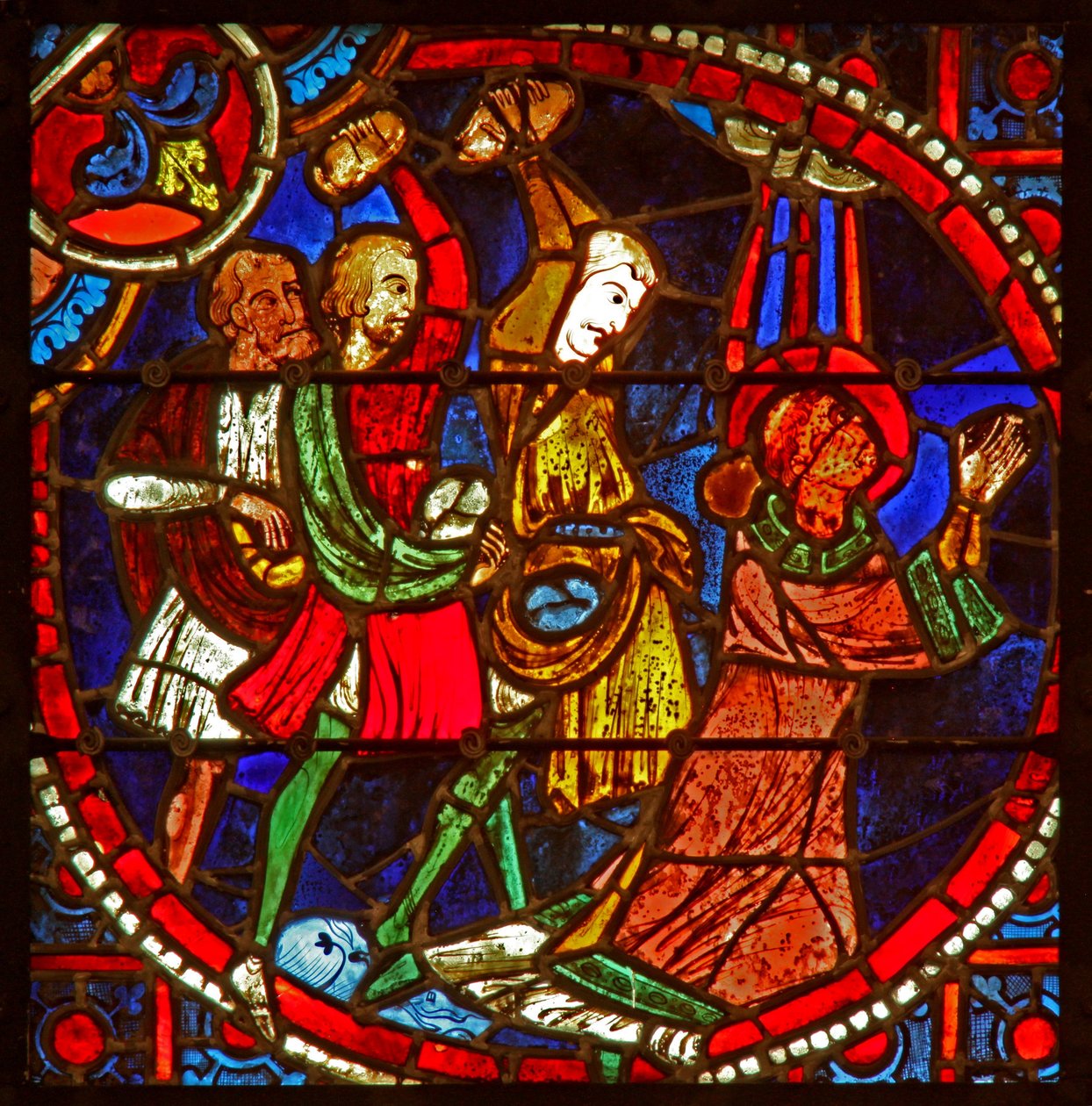 Fenster w1, Darstellung des Martyriums des Heiligen Stephanus von French School