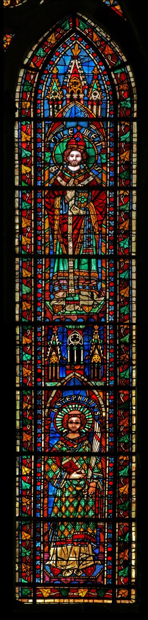 Fenster w201, St. Stephanus und St. Clemens darstellend von French School