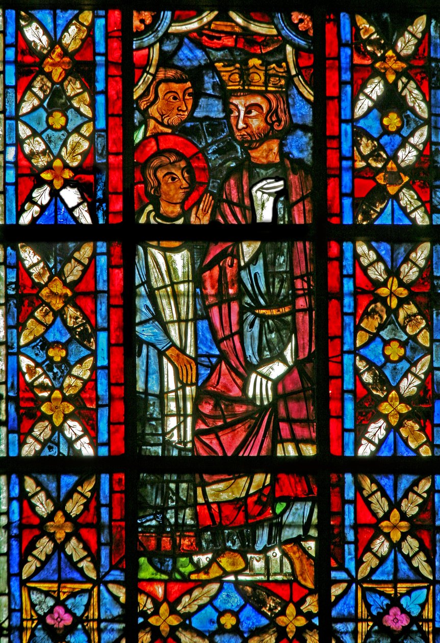Fenster w209, den heiligen Savinien vor Aurelian darstellend von French School