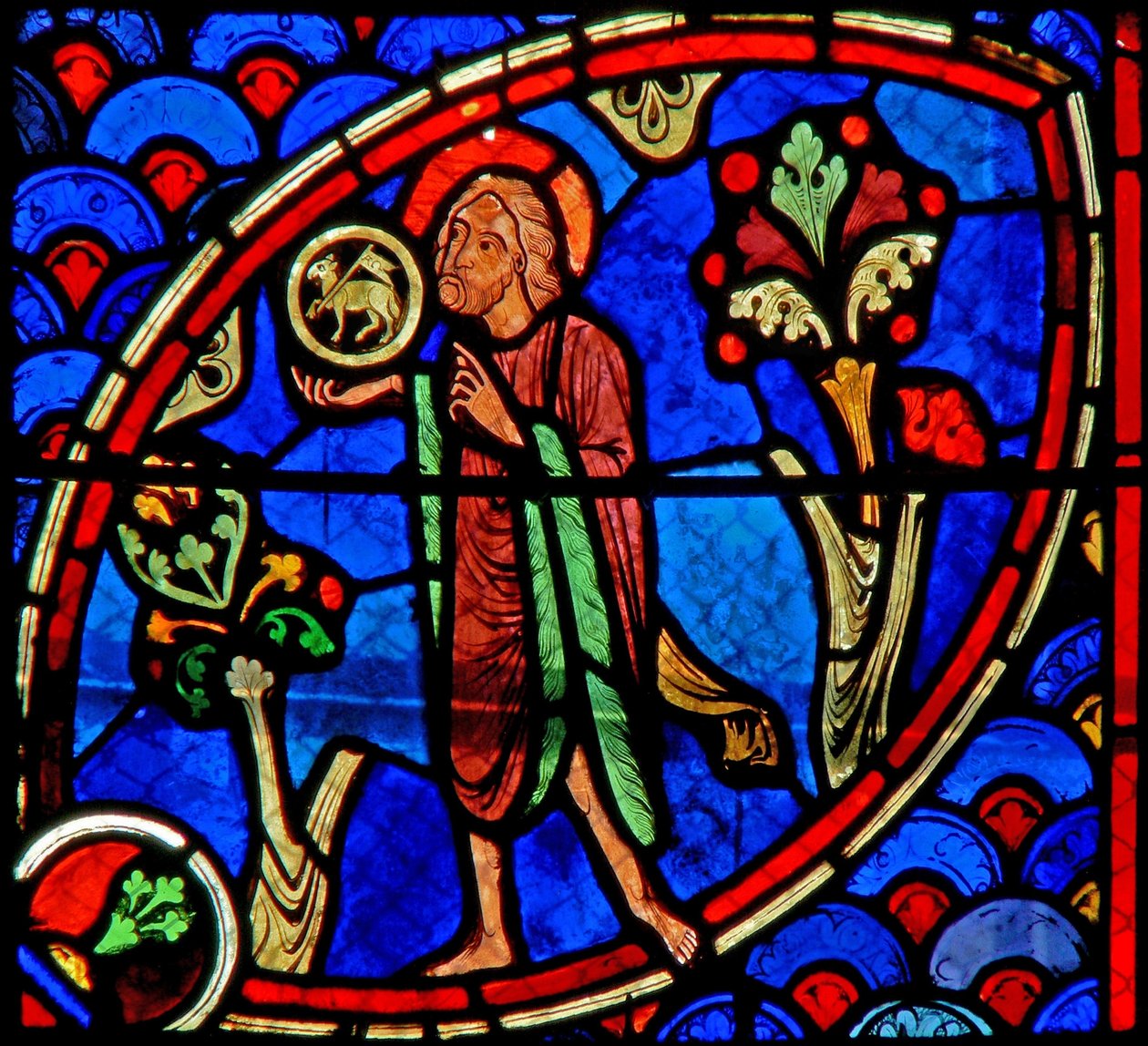 Fenster w20 Darstellung des Heiligen Johannes des Täufers: Ecce Agnus Dei von French School