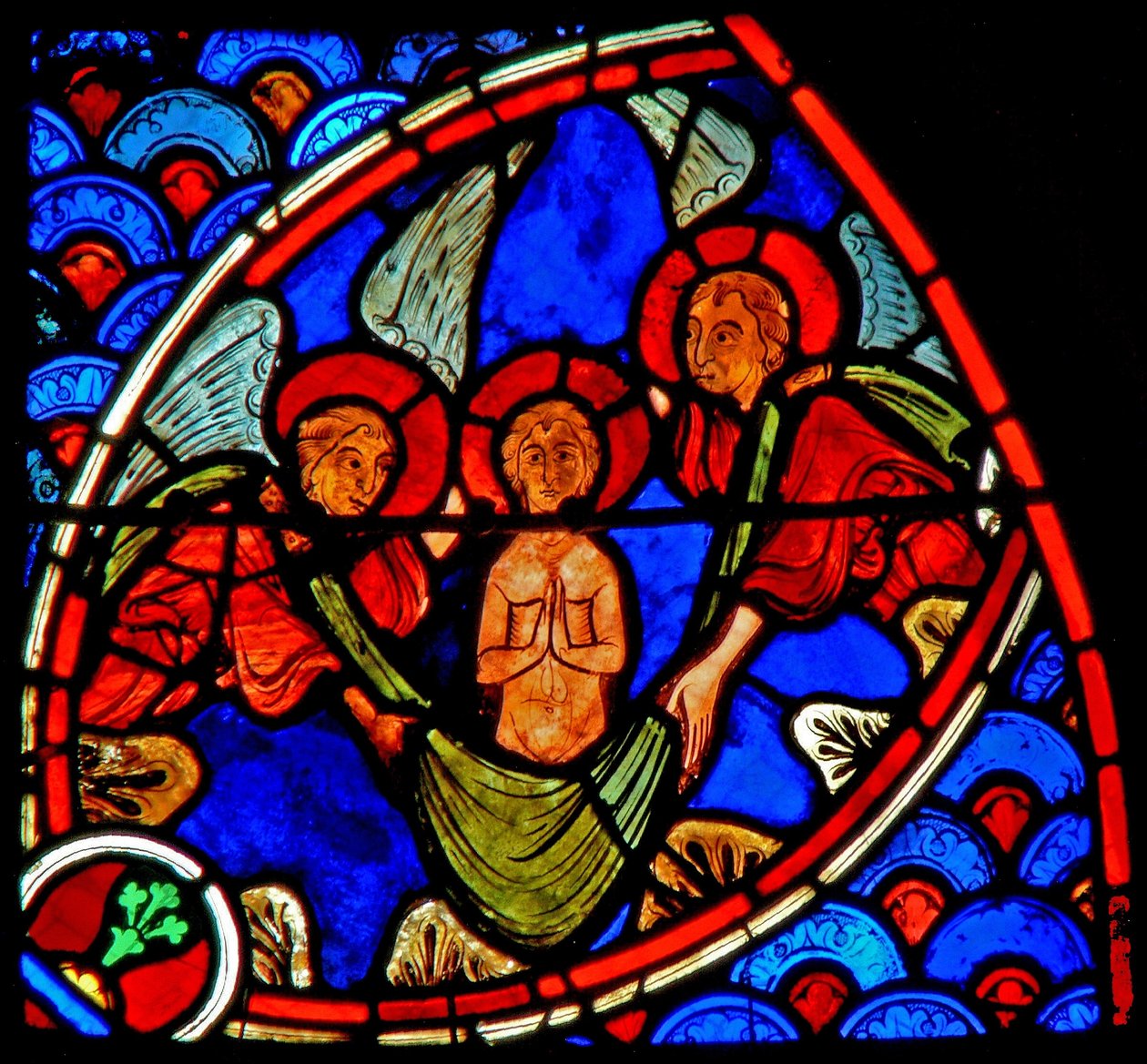 Fenster w20 Darstellung der Seele des Heiligen Johannes des Täufers, die in den Himmel aufgenommen wird von French School