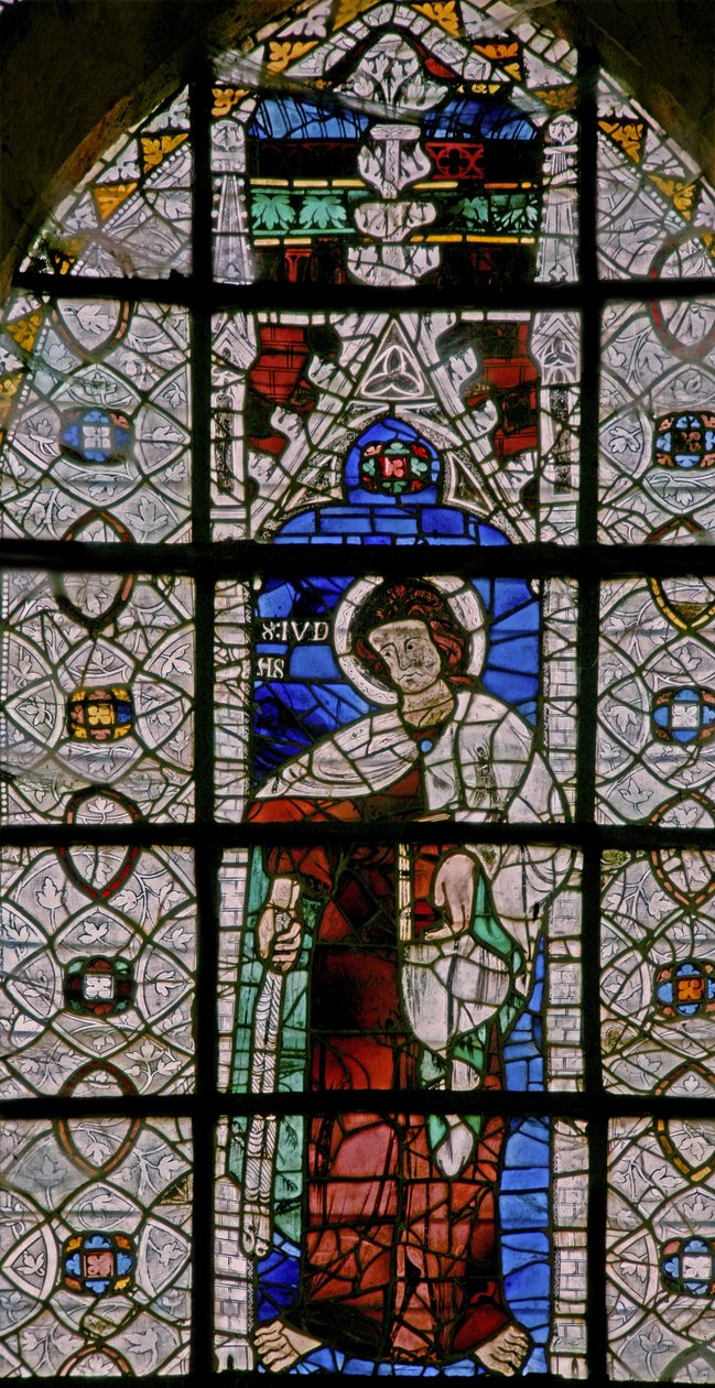 Fenster w227 mit dem Heiligen Judas Iskariot (eine seltene Darstellung von Judas als Heiliger) von French School
