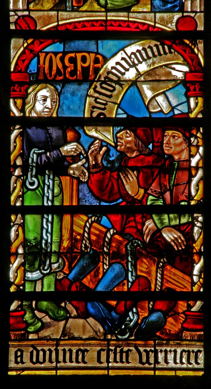 Fenster w234 zeigt Josef mit dem inhaftierten Butler und Bäcker von French School
