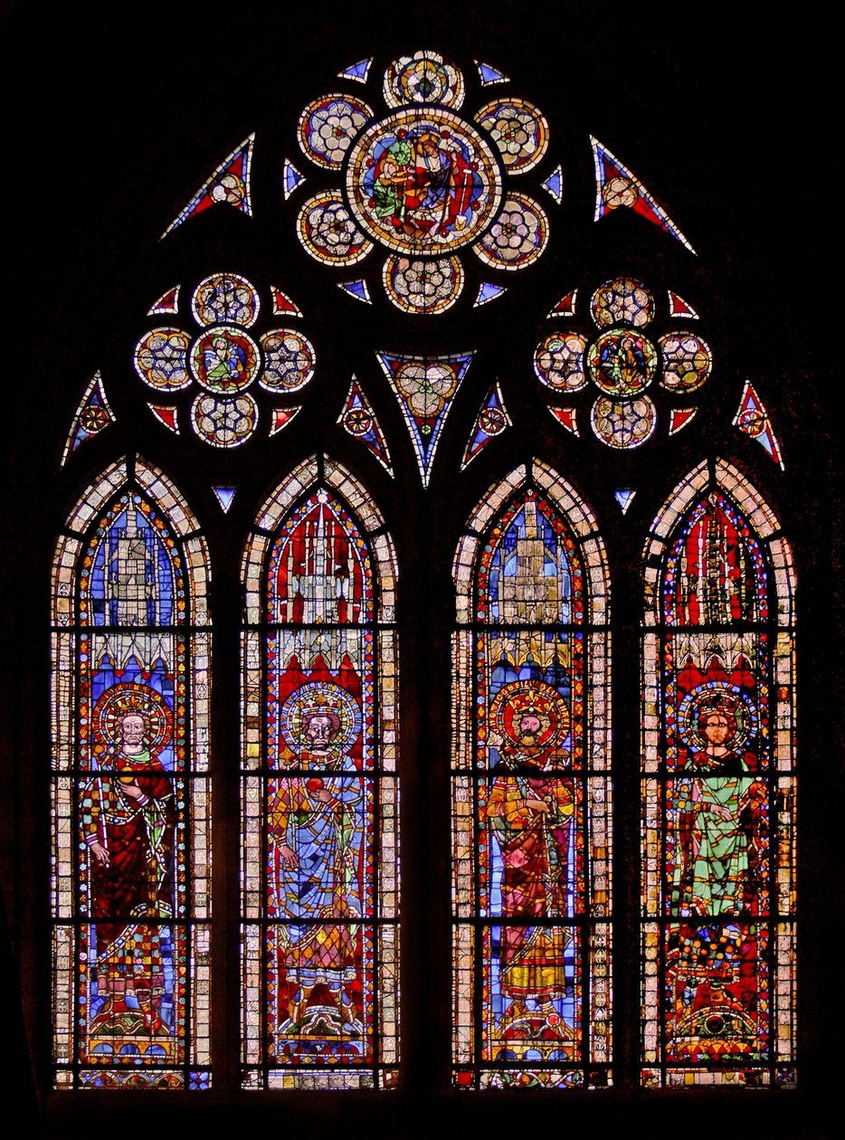 Fenster w7 mit Heiligen Römischen Kaisern: Lothar, Ludwig, Karl von French School