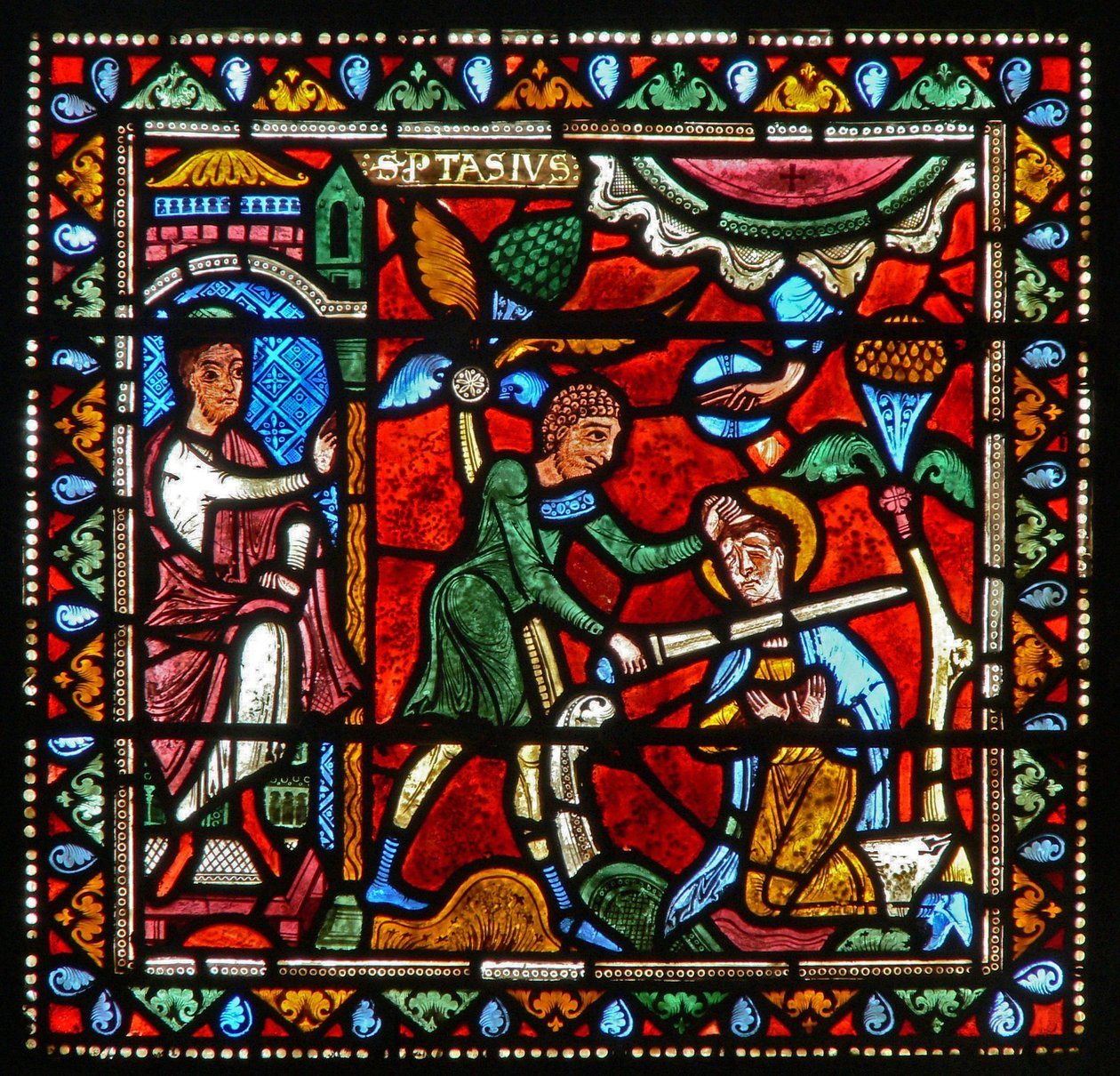 Fenster wXXI mit dem Tod von St. Protais von French School