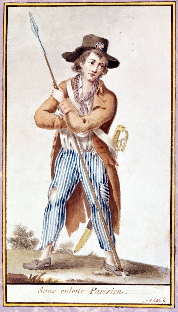 Ohne Pariser Höschen. Aquarell aus der Zeit der Französischen Revolution von French School
