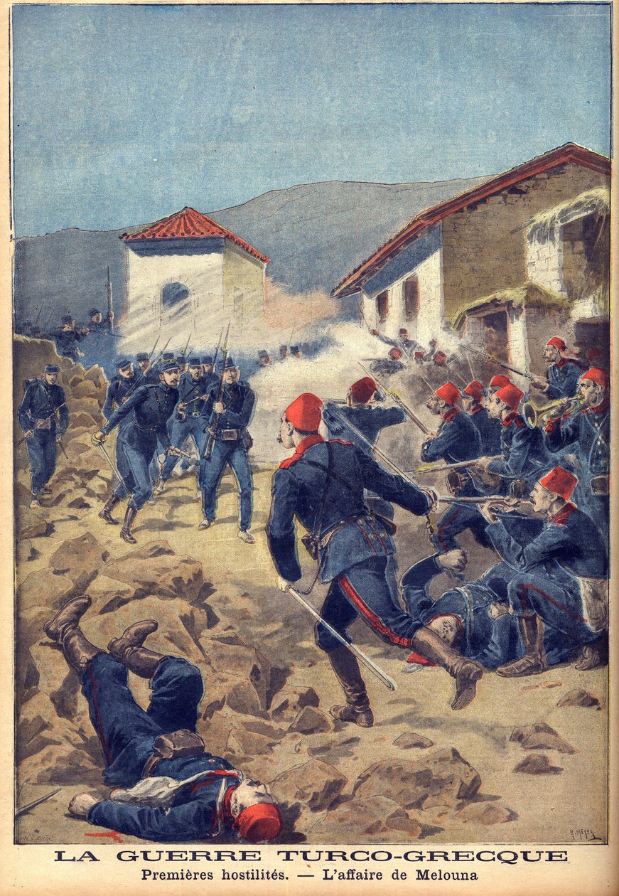 Der Griechisch-Türkische Krieg von 1897 (der Dreißigtagekrieg) - Eine der ersten Schlachten in Thessalien von French School