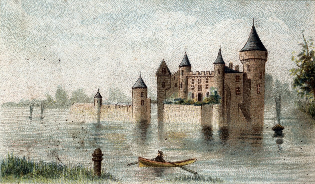 Ansicht des Château de la Brède (Gironde) von French School