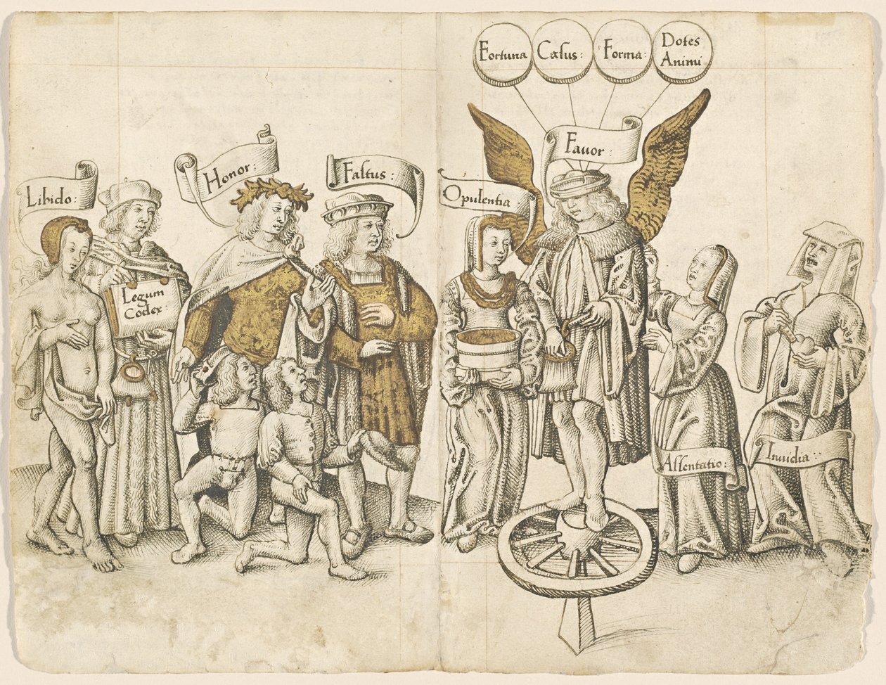 Ein Dialog über menschliche Gunst (recto) [fol. 15 verso / 16 recto] von French early 16th Century