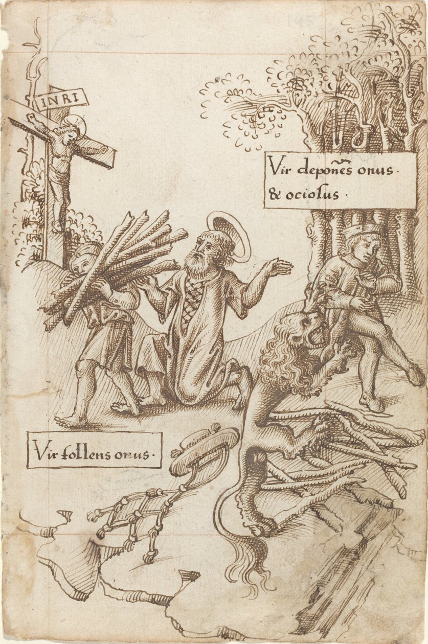 "Hilf dem, der seine Last aufnimmt, nicht dem, der sie ablegt" von French early 16th Century