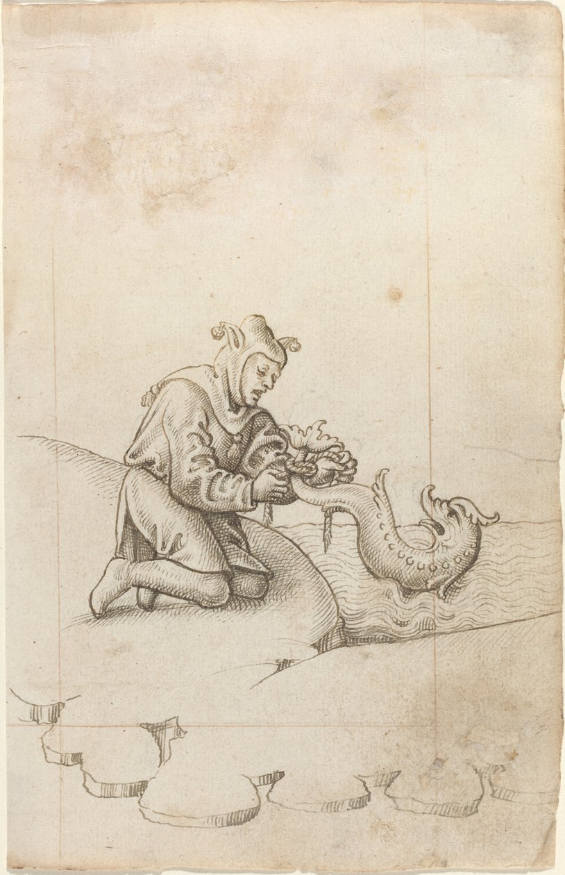 "Du bindest einem Delfin den Schwanz zusammen" [fol. 17 recto] von French early 16th Century