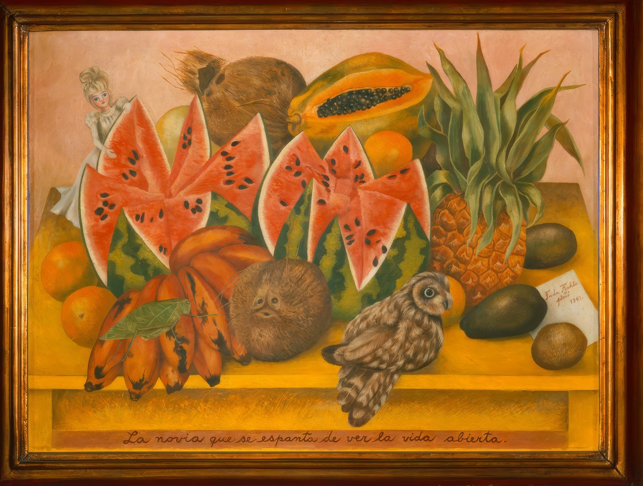 Die Braut, die erschrickt, wenn sie das Leben offen sieht von Frida Kahlo