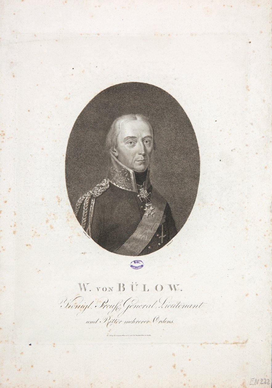 Friedrich Wilhelm Bülow von Dennewitz, ca. 1814 von Friedrich Wilhelm Bollinger