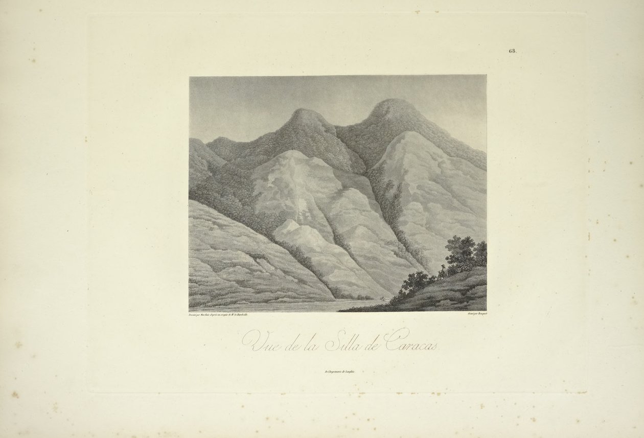 Ansicht der Silla de Caracas, gezeichnet von Marchais, graviert von Bouquet, Illustration aus 