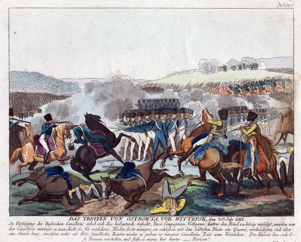 Schlacht von Ostrowno, nahe Wizebsk, am 25. Juli 1812 von Friedrich Campe