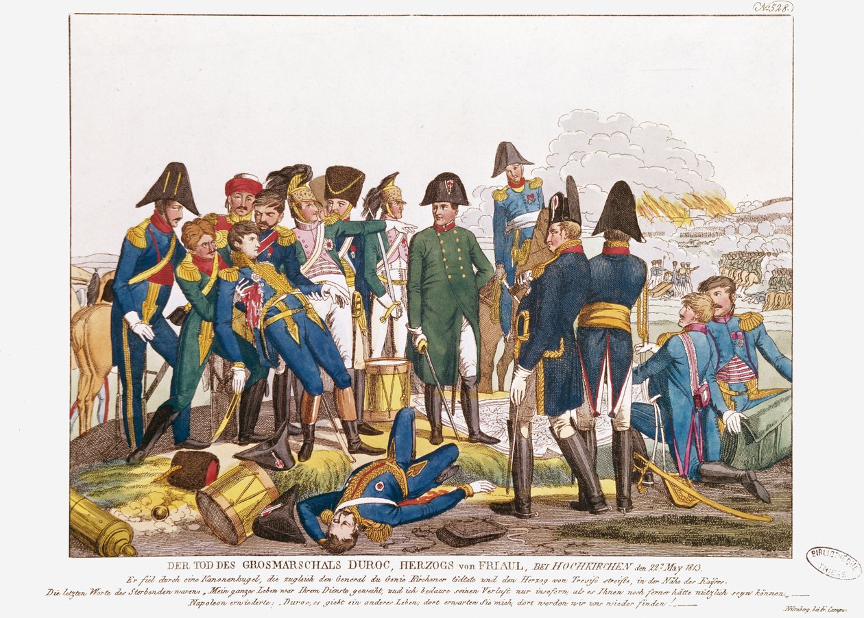 Der Tod von Marschall Duroc in der Schlacht von Bautzen, 22. Mai 1813 von Friedrich Campe