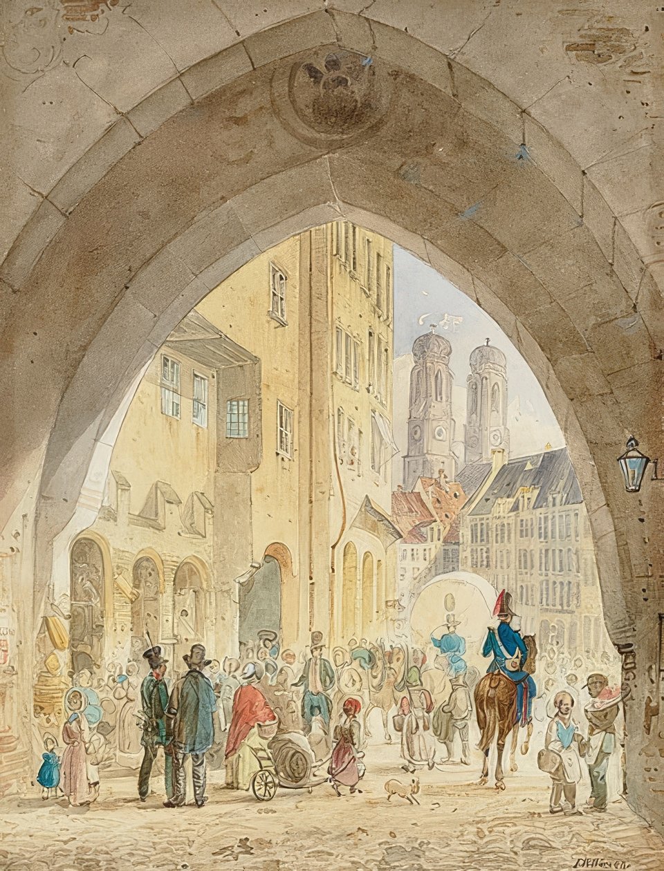 München - Blick vom Alten Rathaus auf die Türme der Frauenkirche von Friedrich Eibner