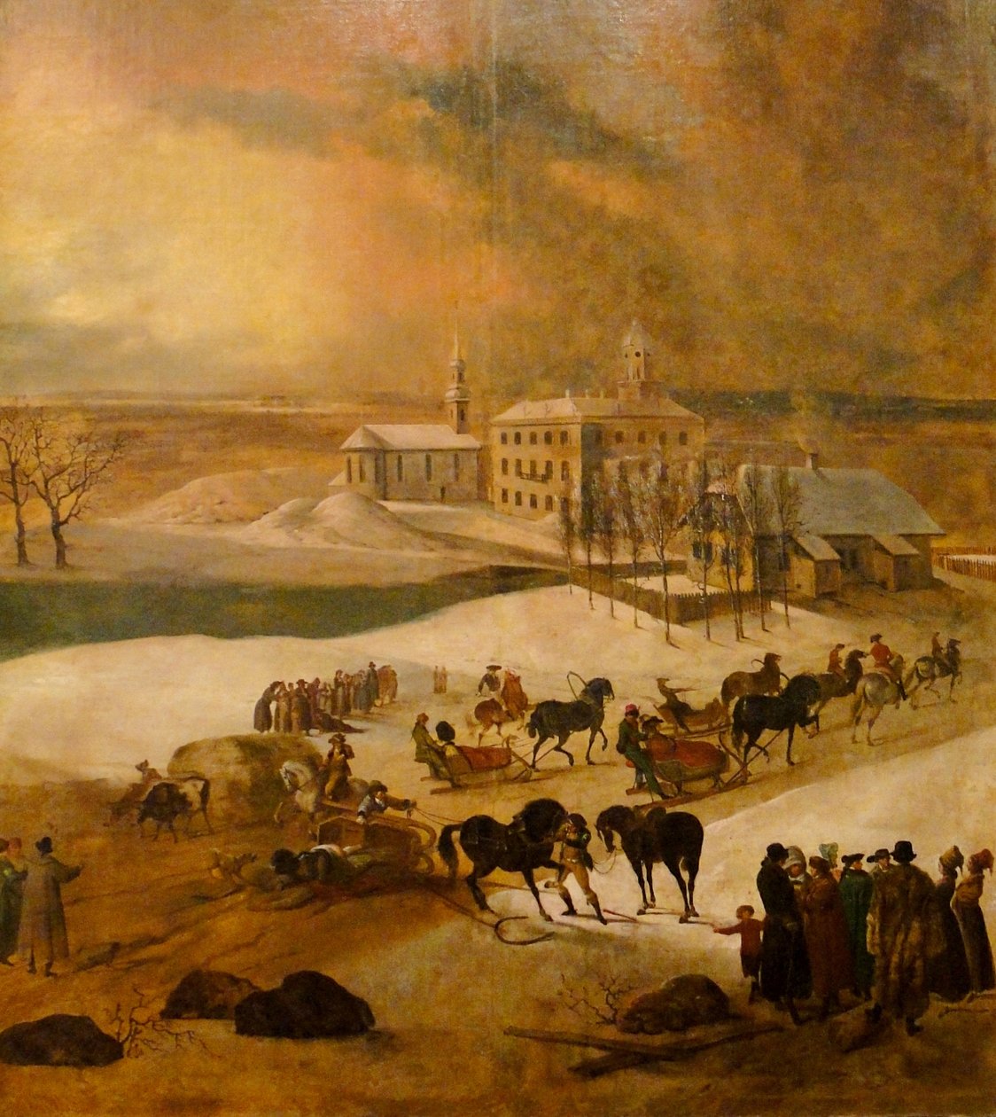 Winteransicht von Schloss Poltsamaa (Detail), 1793 von Friedrich Hartmann Barisien