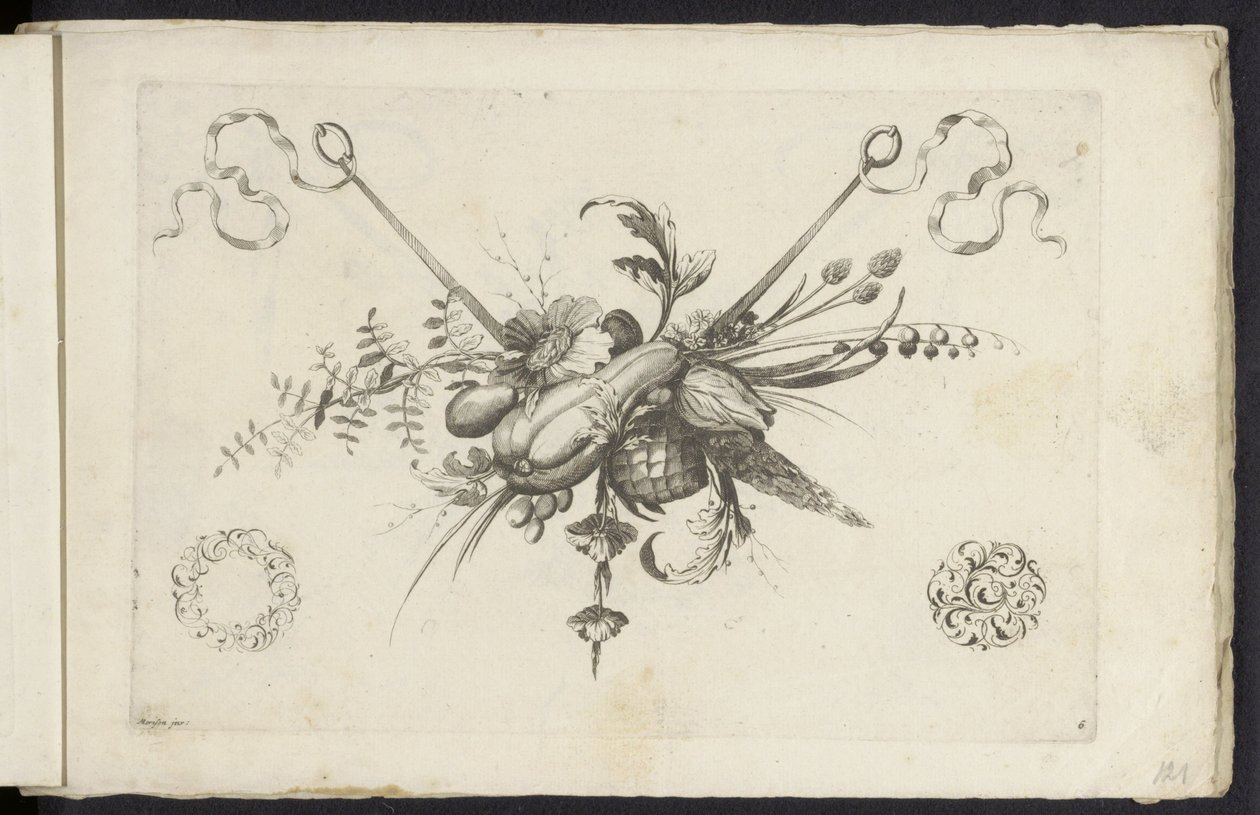 Feston mit Blumen, Blättern und Früchten von Friedrich Jacob Morisson
