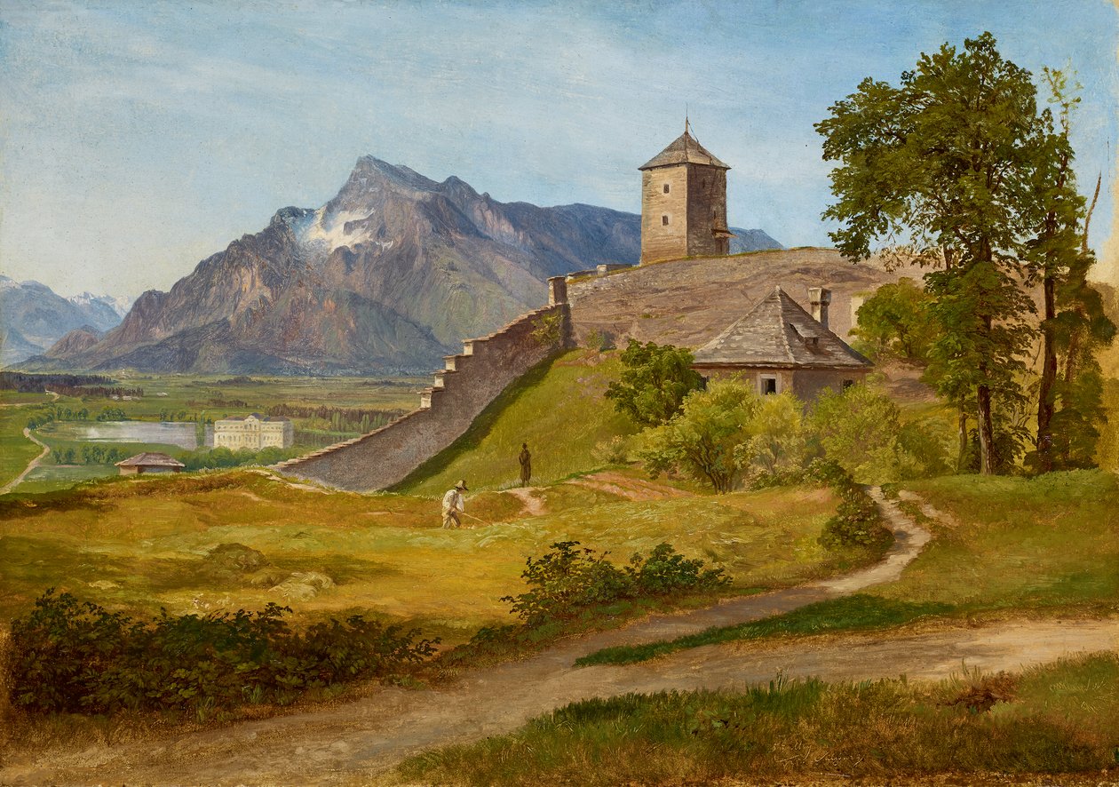 Das Militärwachthaus und der Josefsturm auf dem Salzburger Mönchsberg von Friedrich Loos